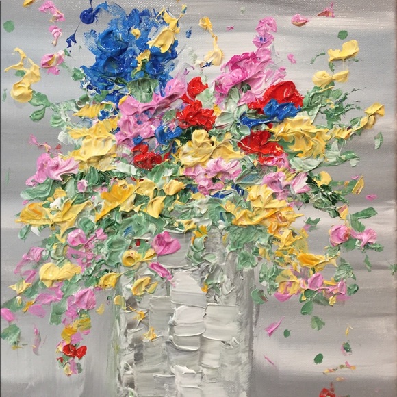 SOLD 💕Easter floral💕🌸 original acrylic painting - Picture 2 of 2